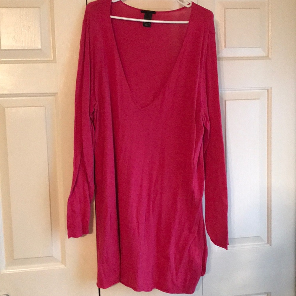 Lane Bryant long sleeve pink sweater
